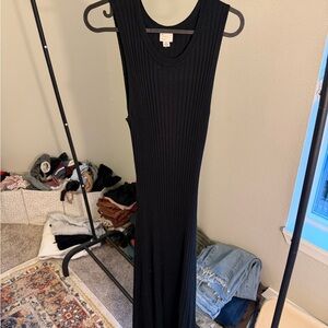 a new day Black Ribbed Maxi Dress